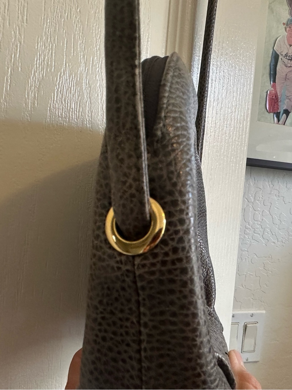Vintage Liz Claiborne Pebble Grey Leather Purse. Great Vintage Condition 🩶 - Picture 8 of 15